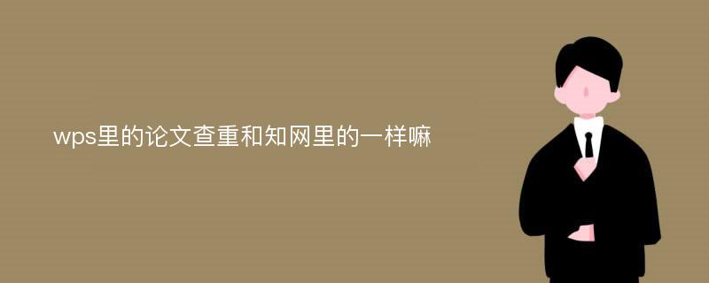 wps里的论文查重和知网里的一样嘛